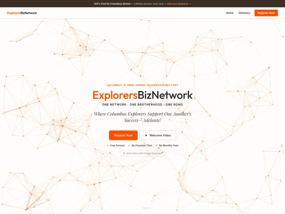 explorersbiznetwork.com homepage hero
